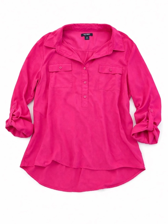 Old Navy Tops - Old Navy Hot Pink Roll-Tab Top